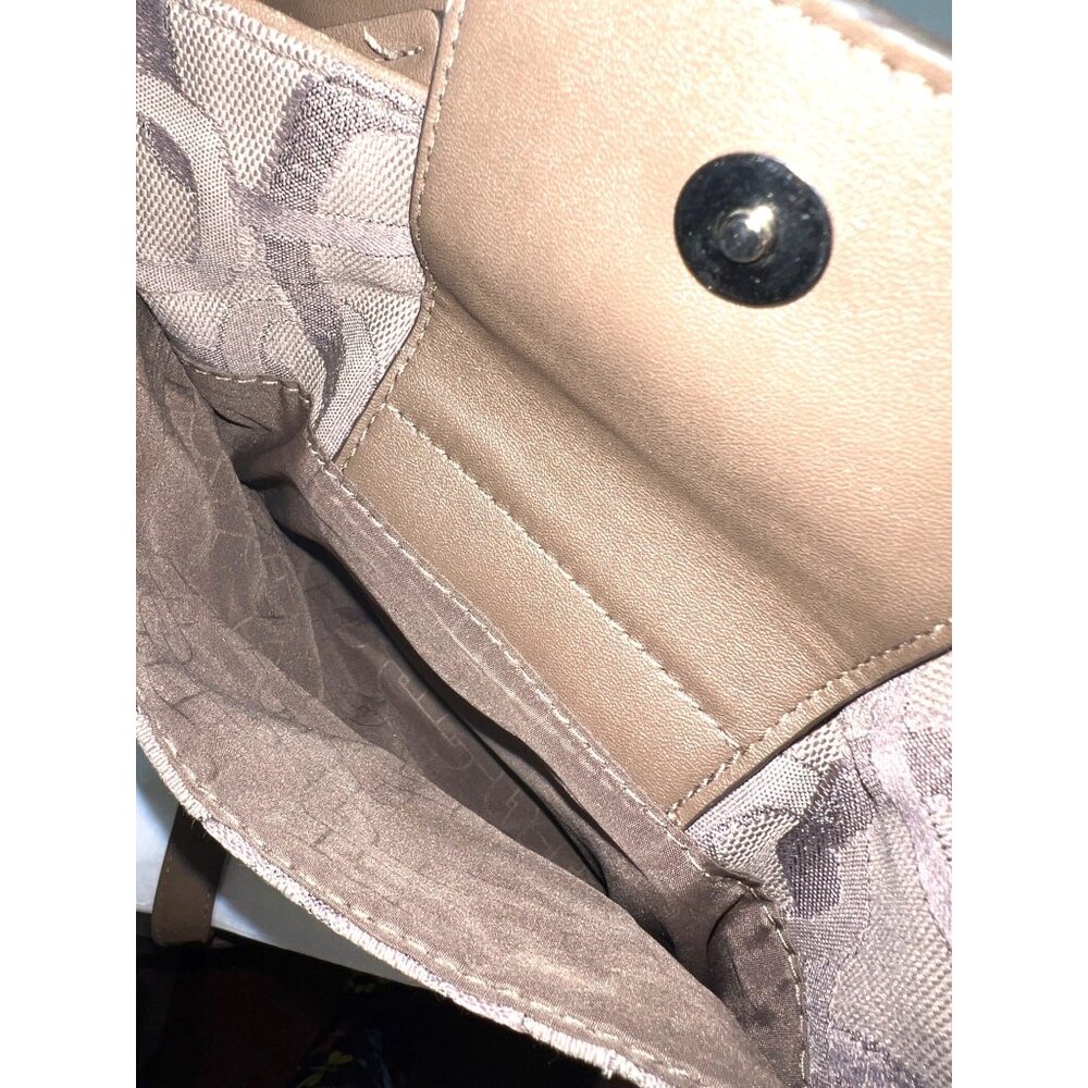 Rosetti Shoulder Bag Canvas Textured Pattern Brown Fabric & Faux Leather - Picture 6 of 6